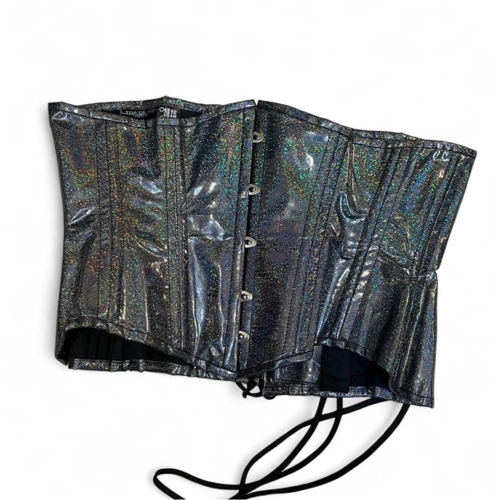 Topdra rainbow Holographic Corset Top
